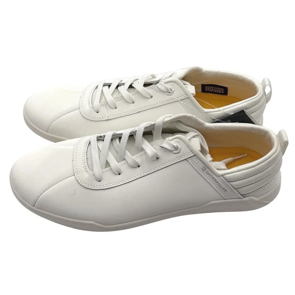 Caterpillar CAT CODE Hex Leather Sneakers Star White Low Top Men 10.5 Women 12.5